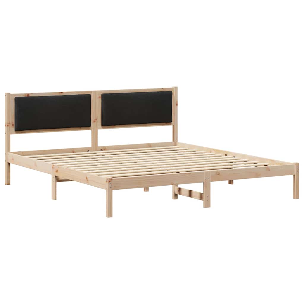 Σκελετός Κρεβατιού Μαύρο 180 x 200 cm Στερεά ξυλεία πεύκου