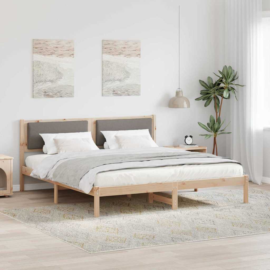Σκελετός Κρεβατιού Taupe 180 x 200 cm Στερεά ξυλεία πεύκου