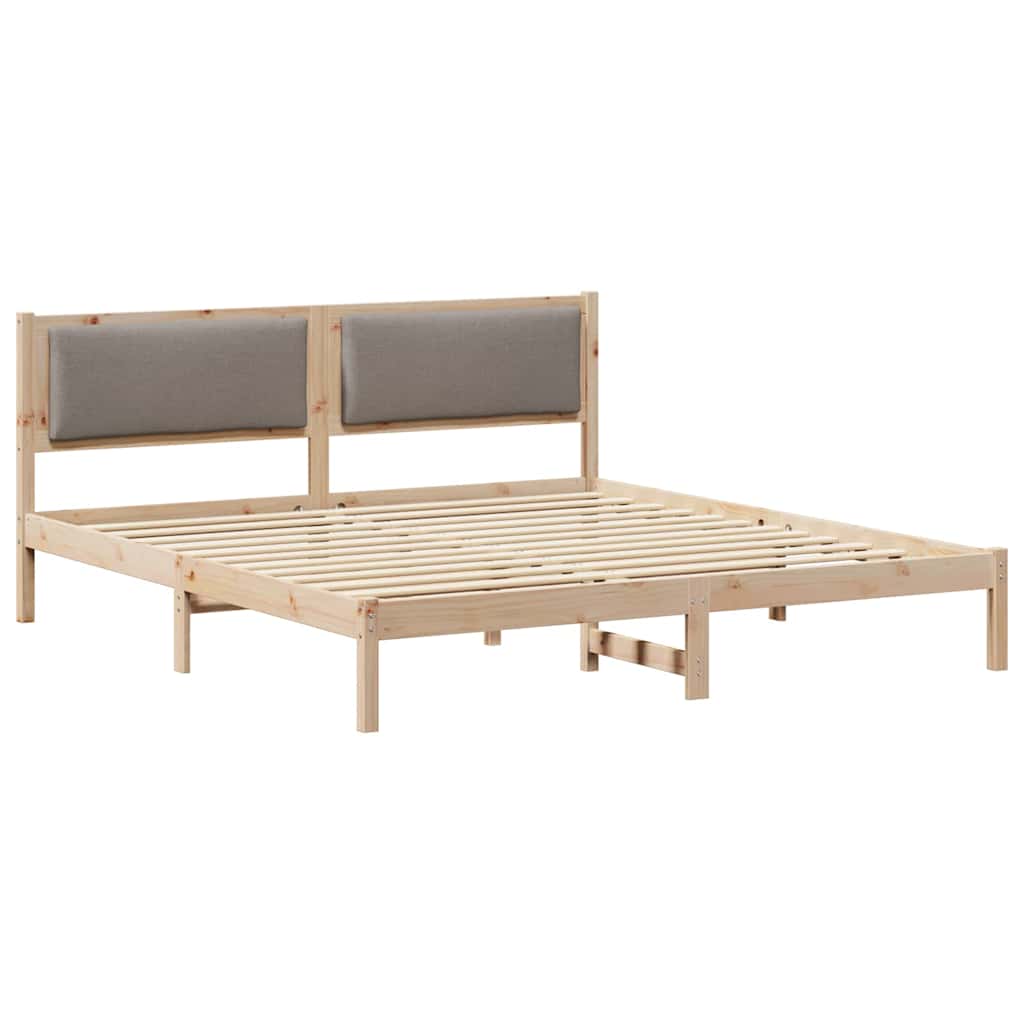 Σκελετός Κρεβατιού Taupe 180 x 200 cm Στερεά ξυλεία πεύκου