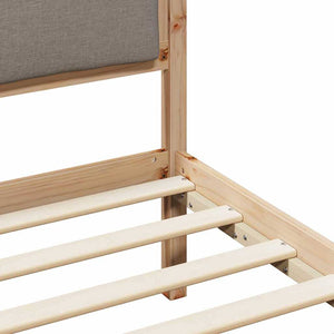 Σκελετός Κρεβατιού Taupe 140 x 190 cm Στερεά ξυλεία πεύκου