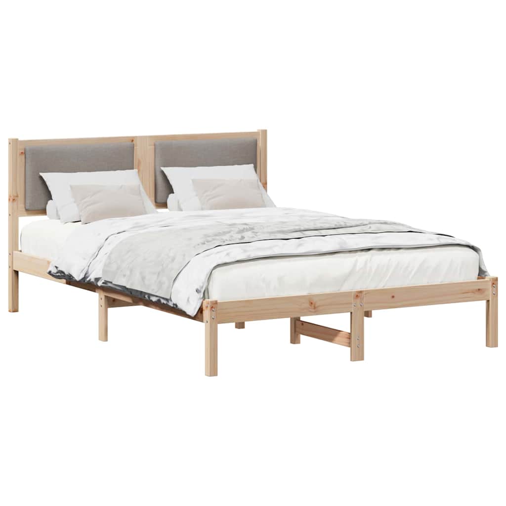 Σκελετός Κρεβατιού Taupe 140 x 190 cm Στερεά ξυλεία πεύκου