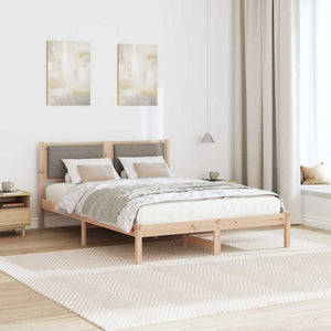 Σκελετός Κρεβατιού Taupe 135 x 190 cm Στερεά ξυλεία πεύκου