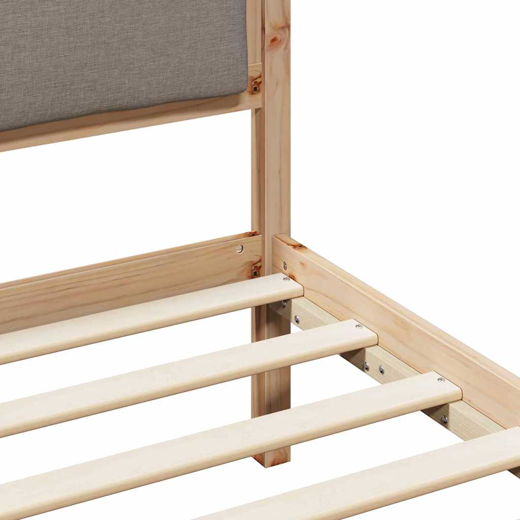 Σκελετός Κρεβατιού Taupe 120 x 190 cm Στερεά ξυλεία πεύκου