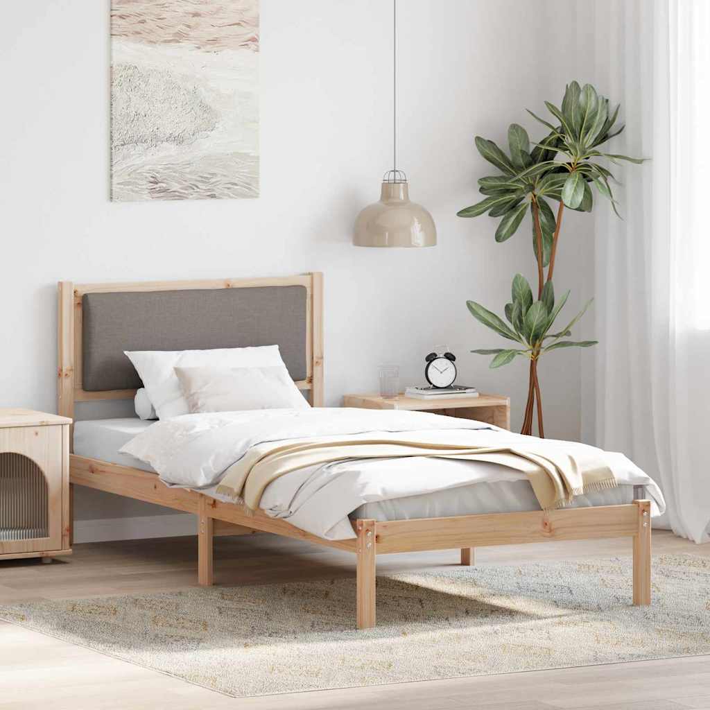 Σκελετός Κρεβατιού Taupe 90 x 200 cm Στερεά ξυλεία πεύκου