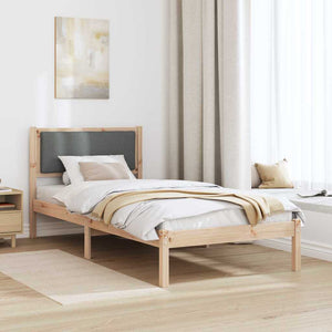 Σκελετός Κρεβατιού Σκούρο Γκρι 90 x 190 cm Στερεά ξυλεία πεύκου