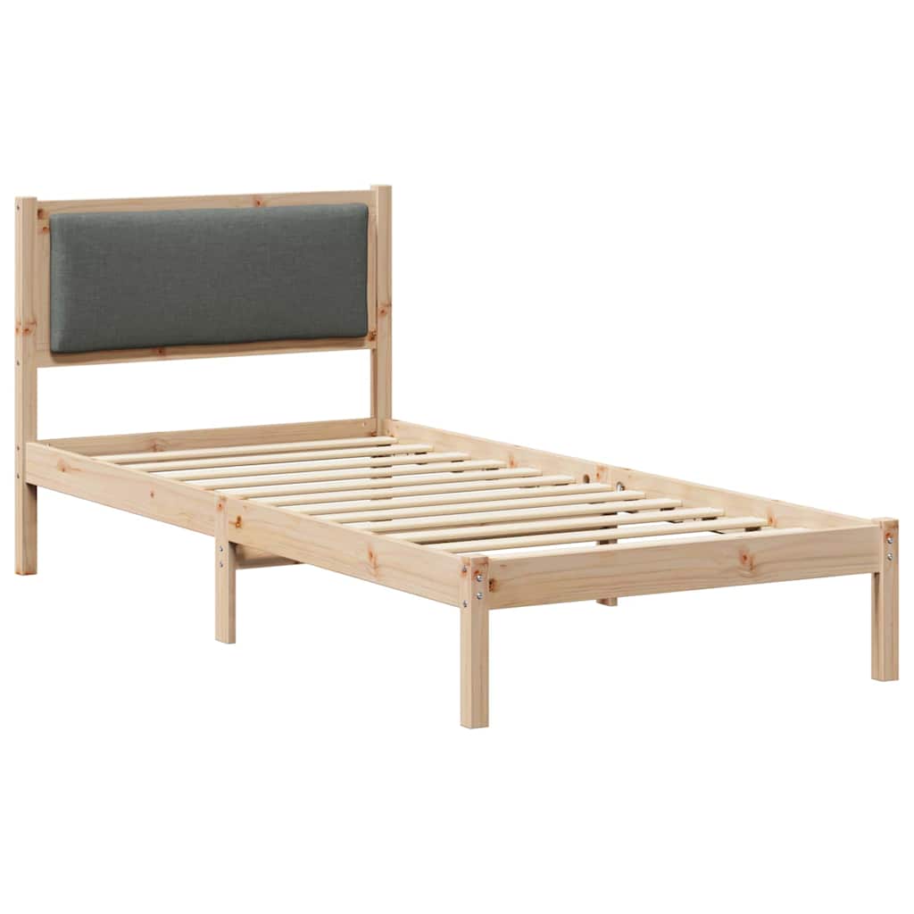 Σκελετός Κρεβατιού Σκούρο Γκρι 90 x 190 cm Στερεά ξυλεία πεύκου