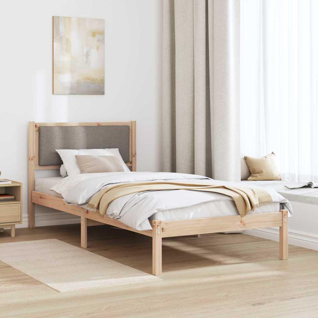 Σκελετός Κρεβατιού Taupe 90 x 190 cm Στερεά ξυλεία πεύκου