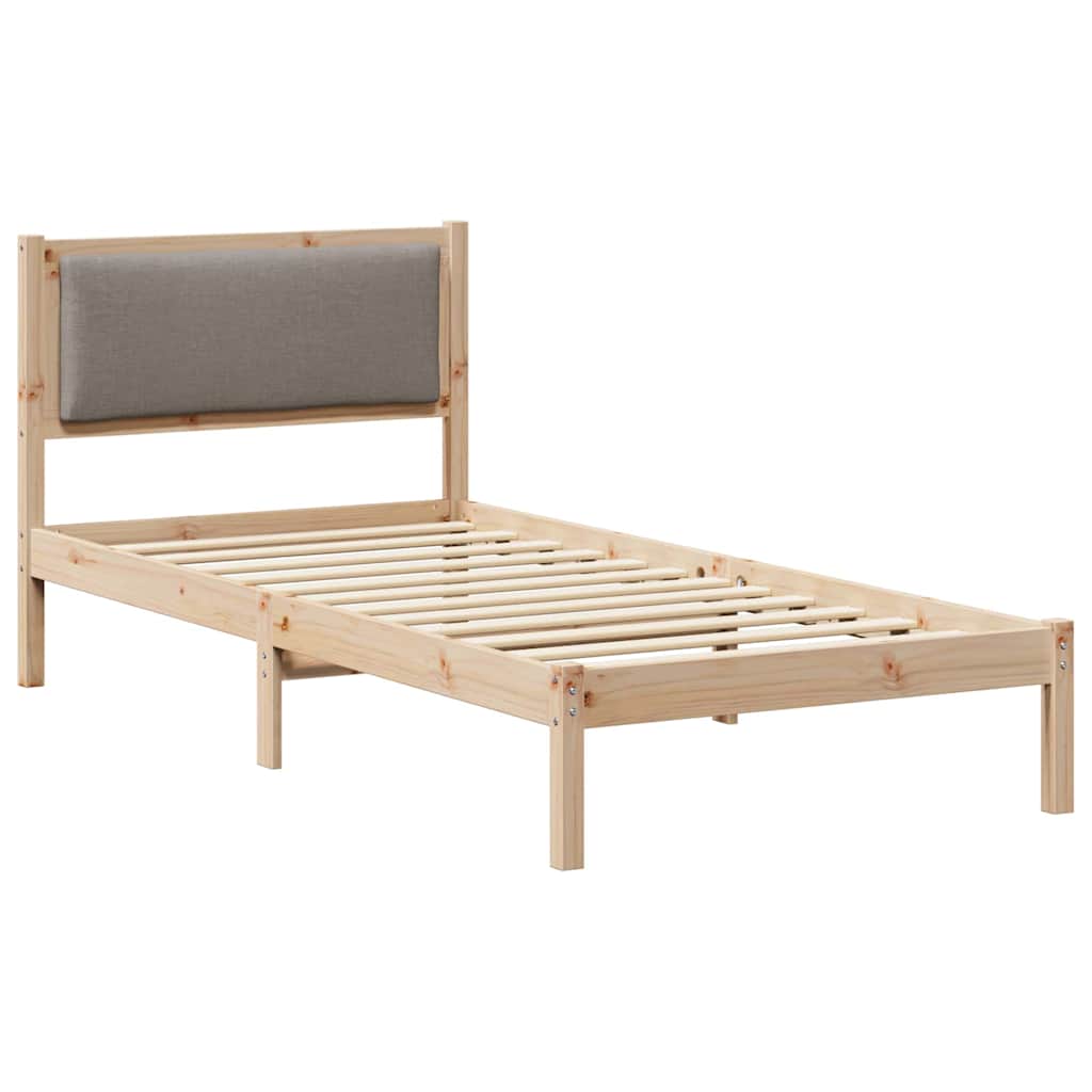 Σκελετός Κρεβατιού Taupe 90 x 190 cm Στερεά ξυλεία πεύκου