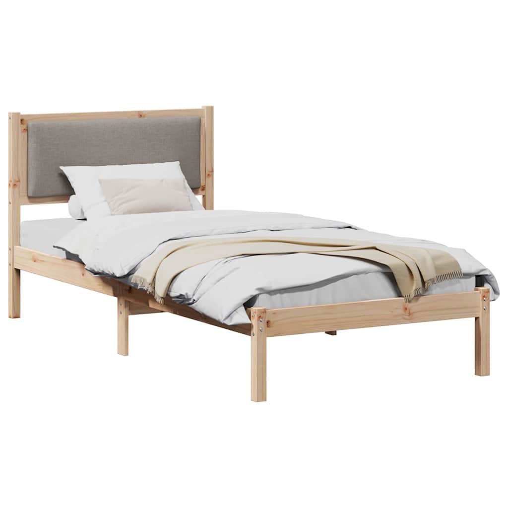 Σκελετός Κρεβατιού Taupe 90 x 190 cm Στερεά ξυλεία πεύκου