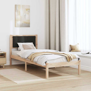 Σκελετός Κρεβατιού Μαύρο 80 x 190 cm Στερεά ξυλεία πεύκου