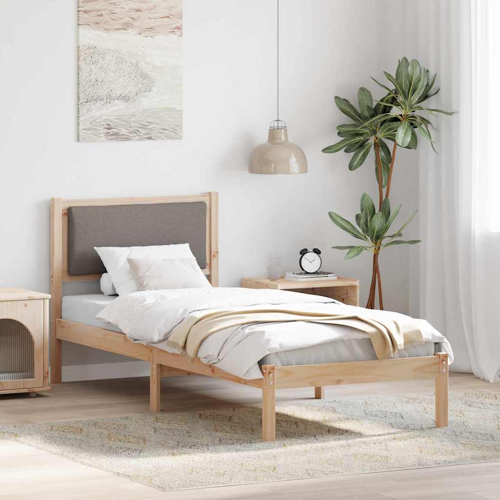 Σκελετός Κρεβατιού Taupe 80 x 190 cm Στερεά ξυλεία πεύκου