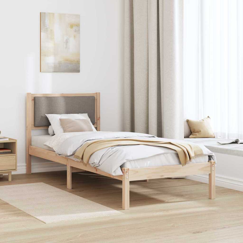 Σκελετός Κρεβατιού Taupe 80 x 190 cm Στερεά ξυλεία πεύκου