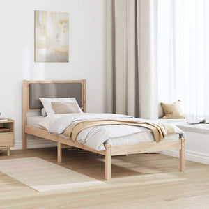 Σκελετός Κρεβατιού Taupe 80 x 190 cm Στερεά ξυλεία πεύκου