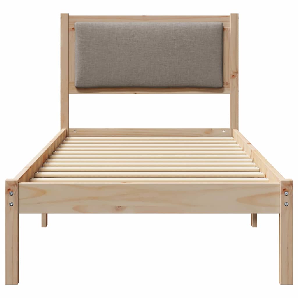 Σκελετός Κρεβατιού Taupe 80 x 190 cm Στερεά ξυλεία πεύκου