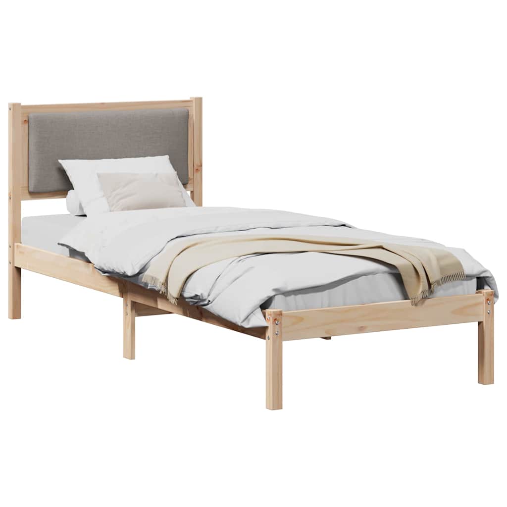 Σκελετός Κρεβατιού Taupe 80 x 190 cm Στερεά ξυλεία πεύκου