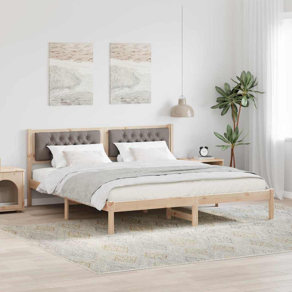 Σκελετός Κρεβατιού Taupe 160 x 200 cm Στερεά ξυλεία πεύκου
