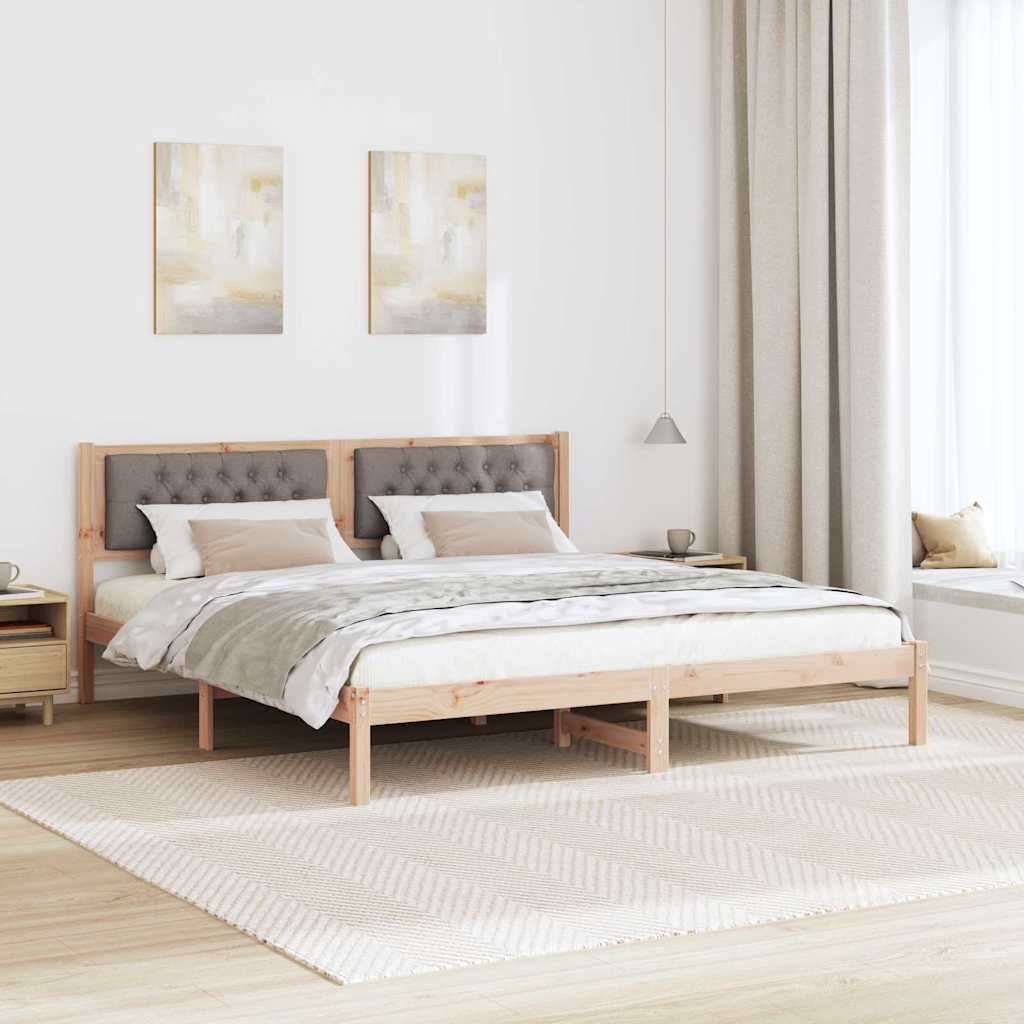Σκελετός Κρεβατιού Taupe 160 x 200 cm Στερεά ξυλεία πεύκου