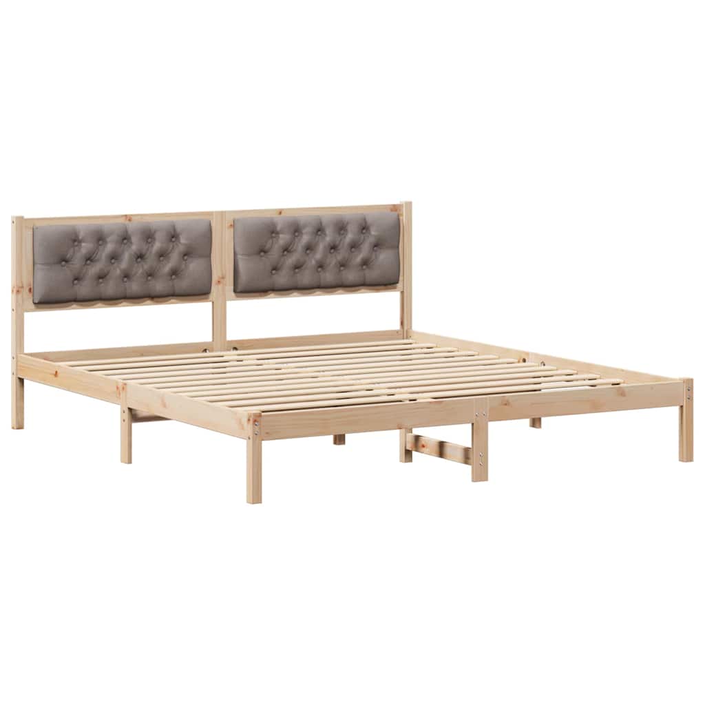Σκελετός Κρεβατιού Taupe 160 x 200 cm Στερεά ξυλεία πεύκου