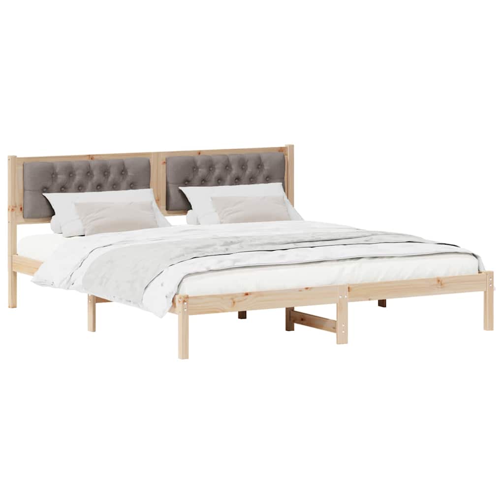 Σκελετός Κρεβατιού Taupe 160 x 200 cm Στερεά ξυλεία πεύκου