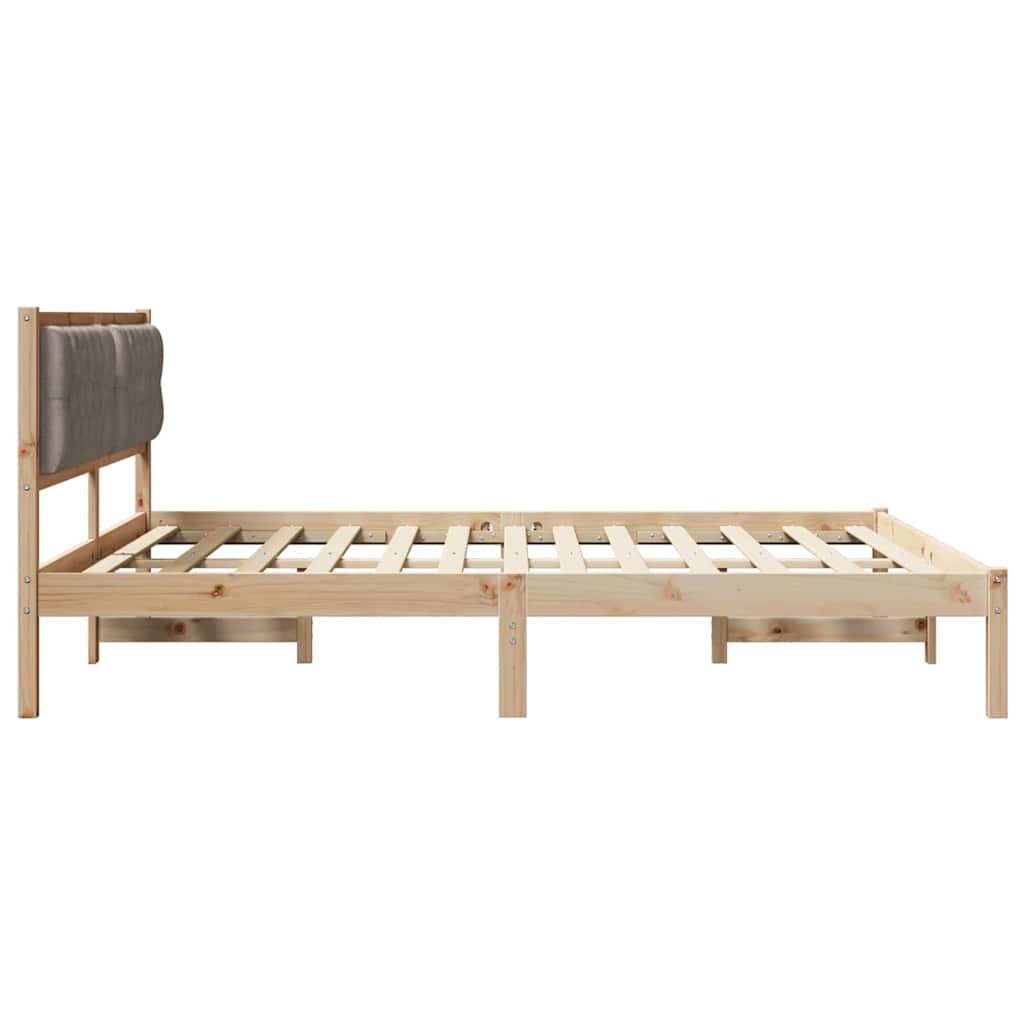 Σκελετός Κρεβατιού Taupe 160 x 200 cm Στερεά ξυλεία πεύκου