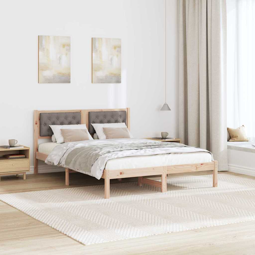 Σκελετός Κρεβατιού Taupe 140 x 200 cm Στερεά ξυλεία πεύκου