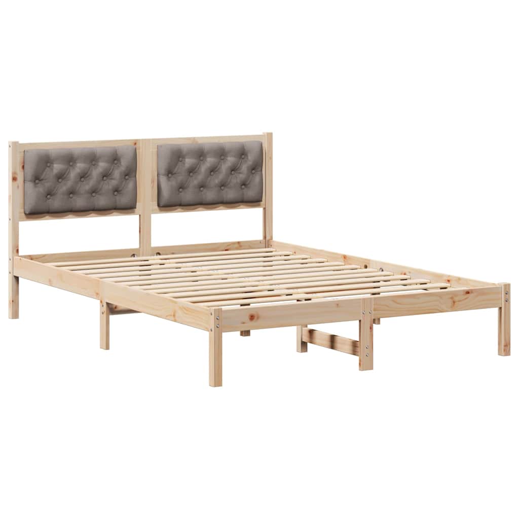 Σκελετός Κρεβατιού Taupe 140 x 200 cm Στερεά ξυλεία πεύκου