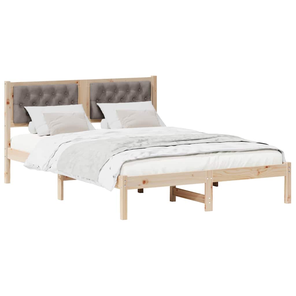Σκελετός Κρεβατιού Taupe 140 x 200 cm Στερεά ξυλεία πεύκου