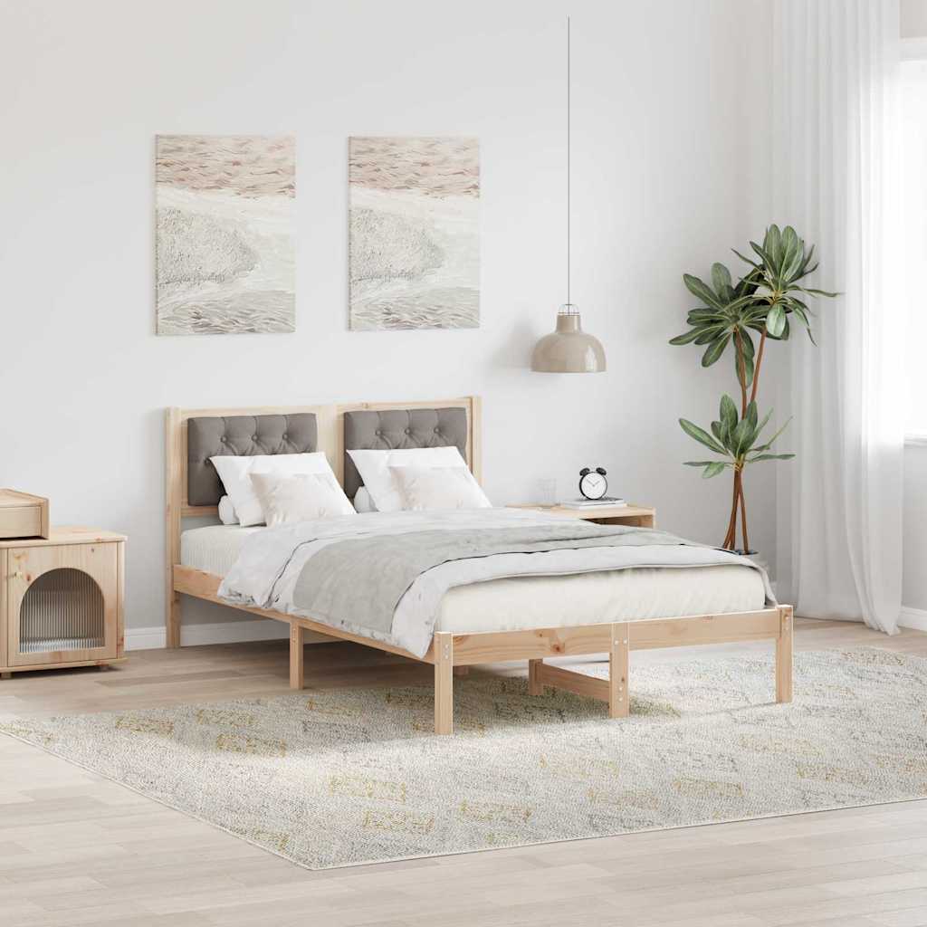 Σκελετός Κρεβατιού Taupe 120 x 200 cm Στερεά ξυλεία πεύκου