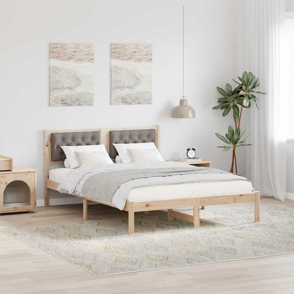 Σκελετός Κρεβατιού Taupe 140 x 190 cm Στερεά ξυλεία πεύκου