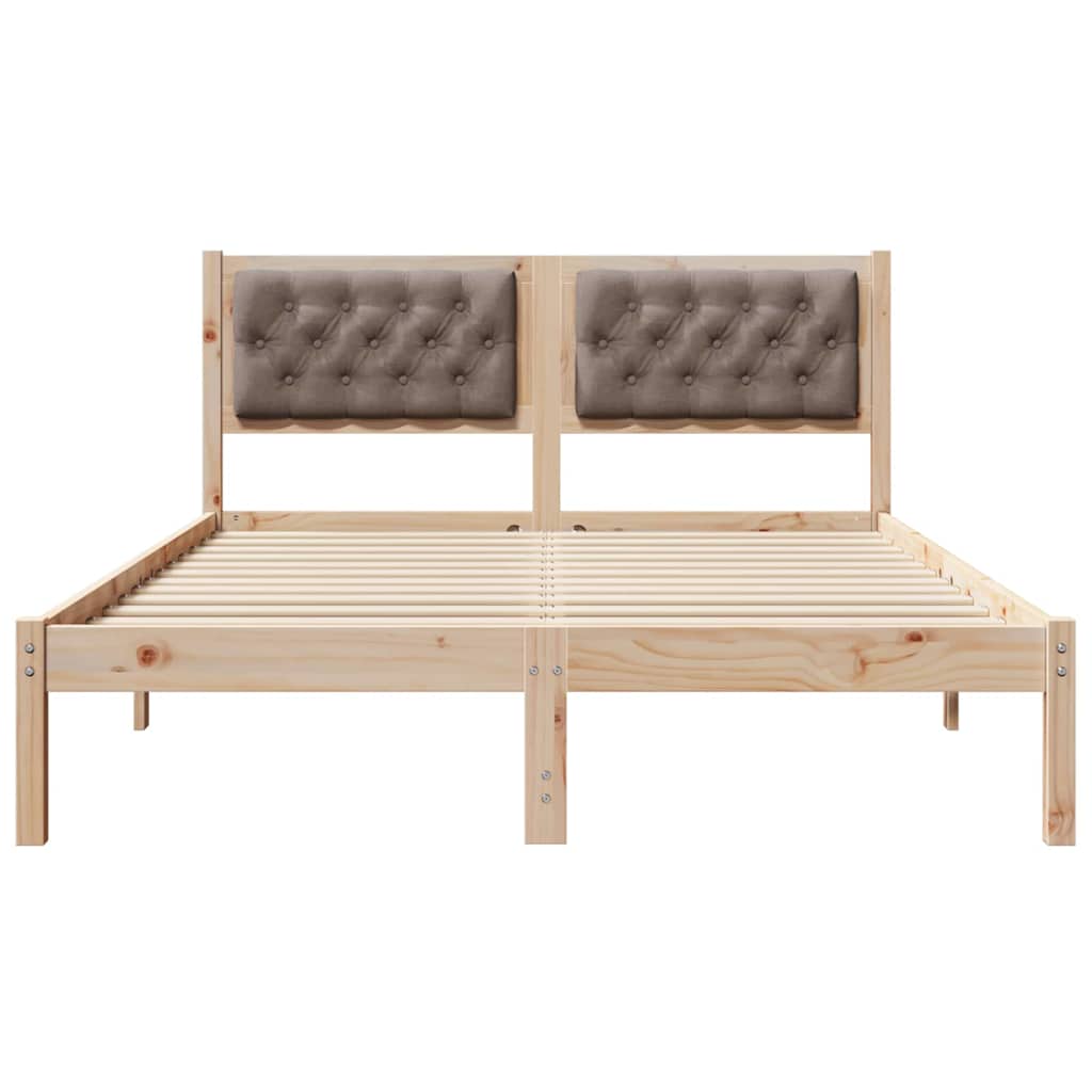 Σκελετός Κρεβατιού Taupe 140 x 190 cm Στερεά ξυλεία πεύκου