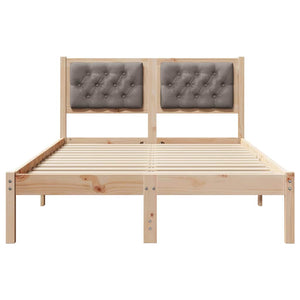 Σκελετός Κρεβατιού Taupe 135 x 190 cm Στερεά ξυλεία πεύκου