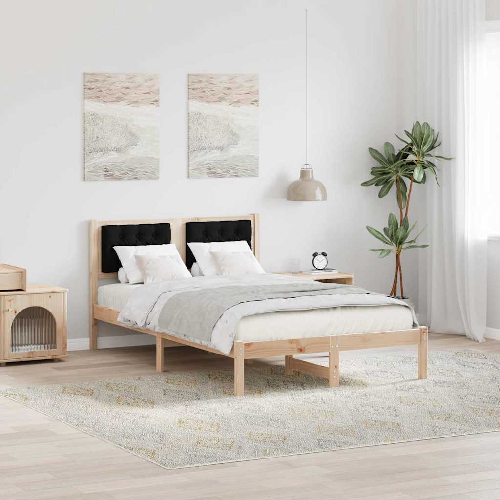 Σκελετός Κρεβατιού Μαύρο 120 x 190 cm Στερεά ξυλεία πεύκου
