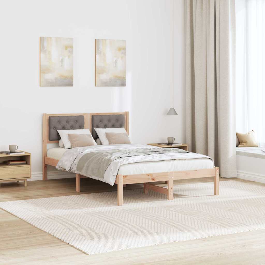 Σκελετός Κρεβατιού Taupe 120 x 190 cm Στερεά ξυλεία πεύκου