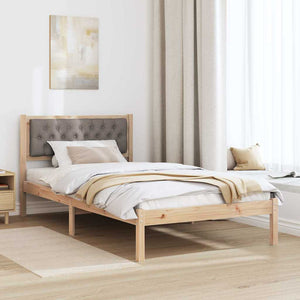 Σκελετός Κρεβατιού Taupe 100 x 200 cm Στερεά ξυλεία πεύκου