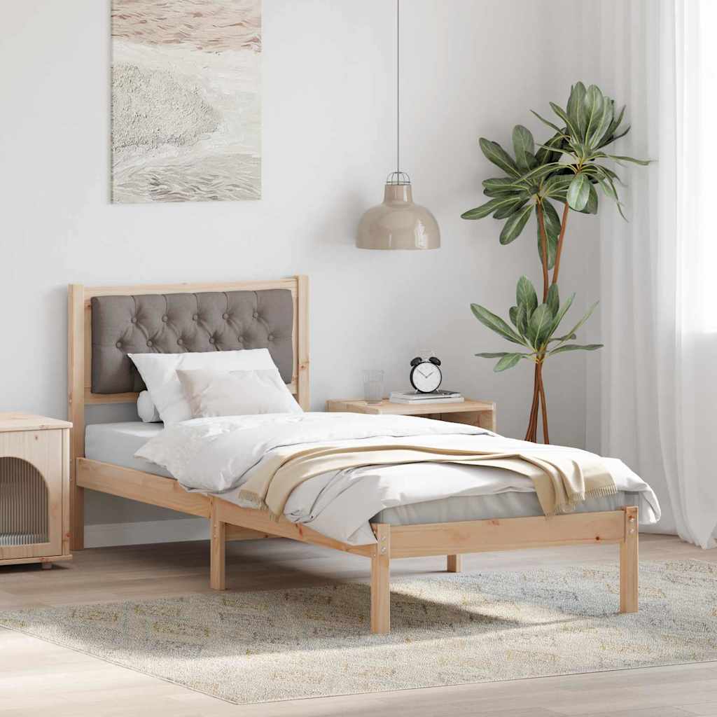 Σκελετός Κρεβατιού Taupe 90 x 200 cm Στερεά ξυλεία πεύκου