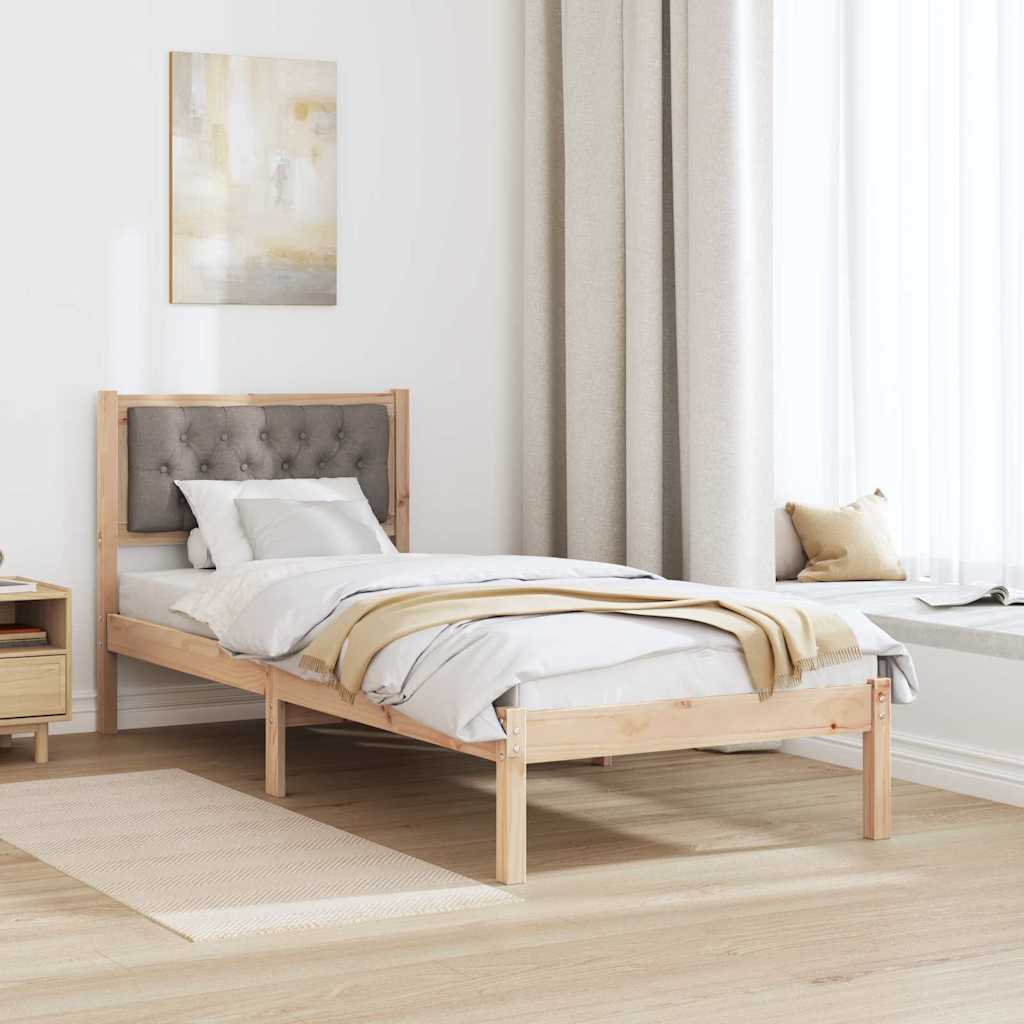 Σκελετός Κρεβατιού Taupe 90 x 200 cm Στερεά ξυλεία πεύκου