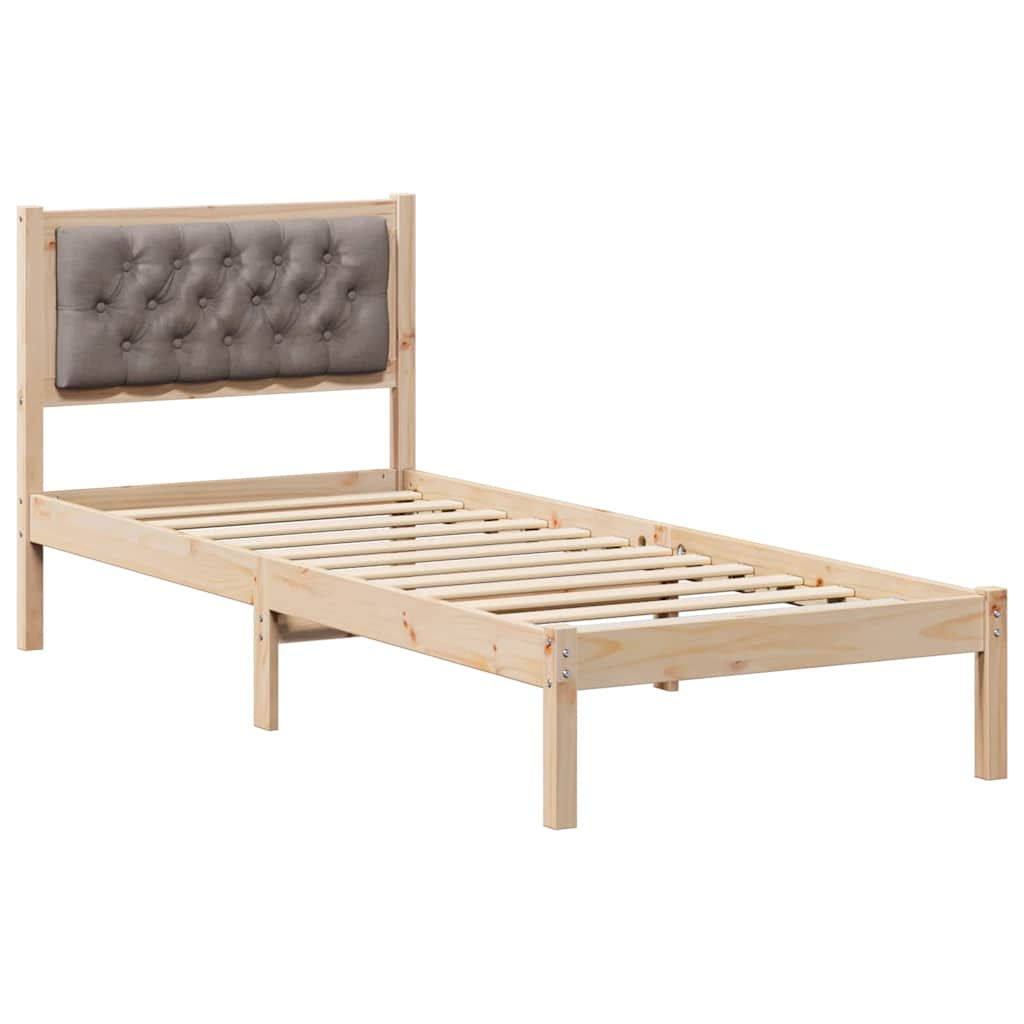 Σκελετός Κρεβατιού Taupe 90 x 200 cm Στερεά ξυλεία πεύκου