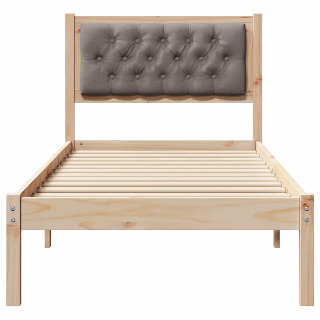 Σκελετός Κρεβατιού Taupe 90 x 200 cm Στερεά ξυλεία πεύκου