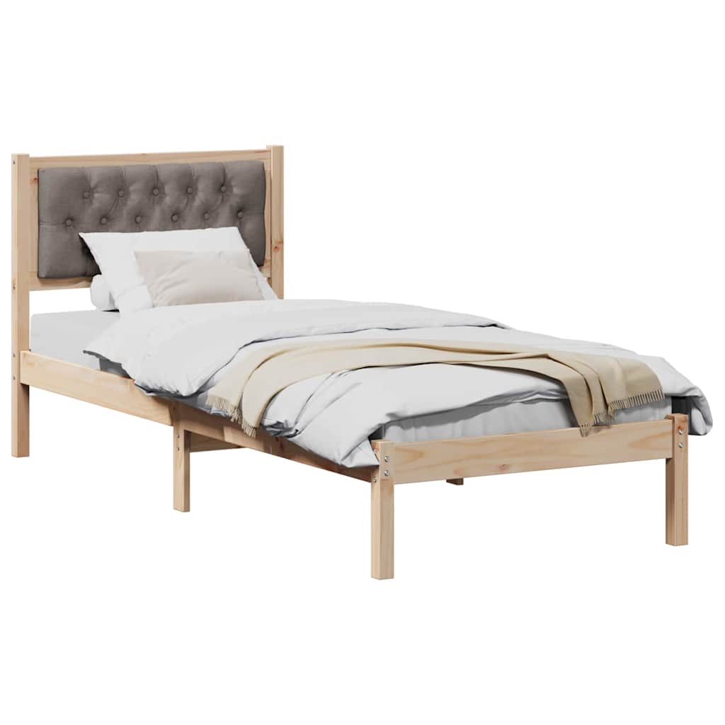 Σκελετός Κρεβατιού Taupe 90 x 200 cm Στερεά ξυλεία πεύκου