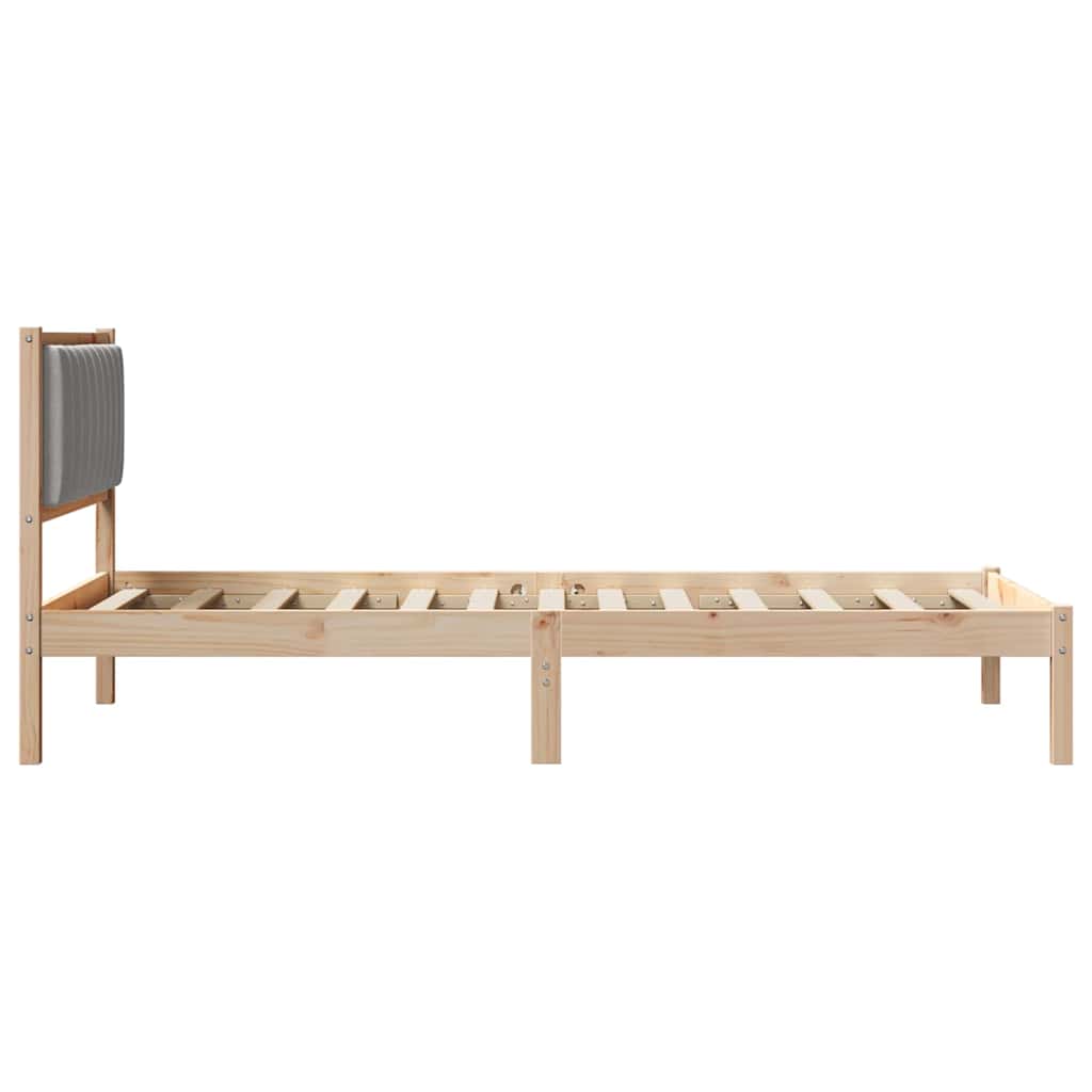 Σκελετός Κρεβατιού με Επενδεδυμένο Κεφαλάρι Ανοιχτό γκρι