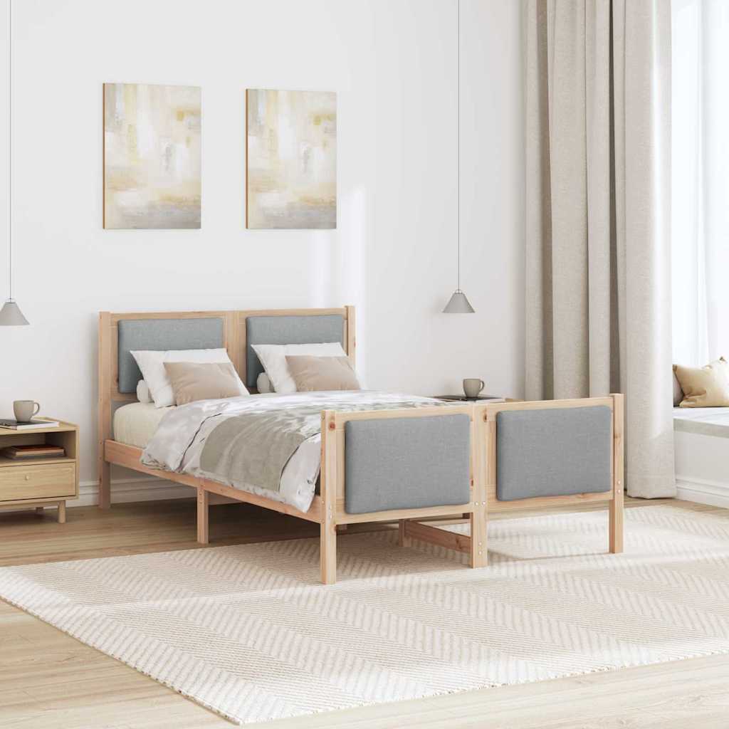 Σκελετός Κρεβατιού με κεφαλάρι Ανοιχτό γκρι 120 x 200 cm ύφασμα