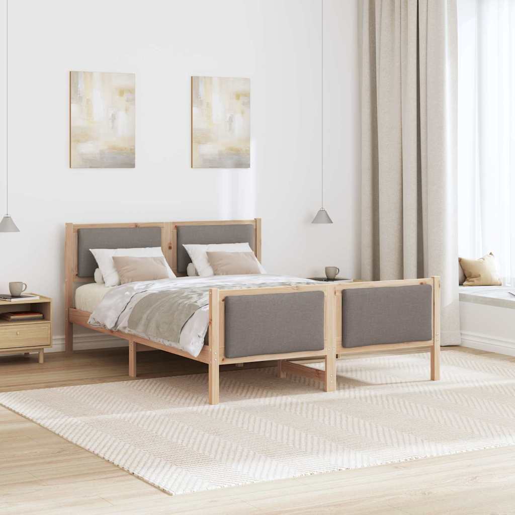 Σκελετός Κρεβατιού με κεφαλάρι Taupe 135 x 190 cm ύφασμα