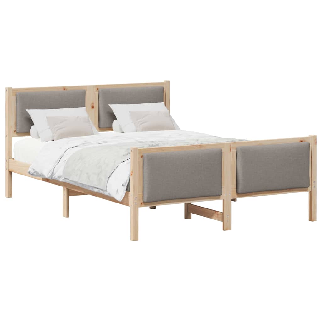 Σκελετός Κρεβατιού με κεφαλάρι Taupe 135 x 190 cm ύφασμα