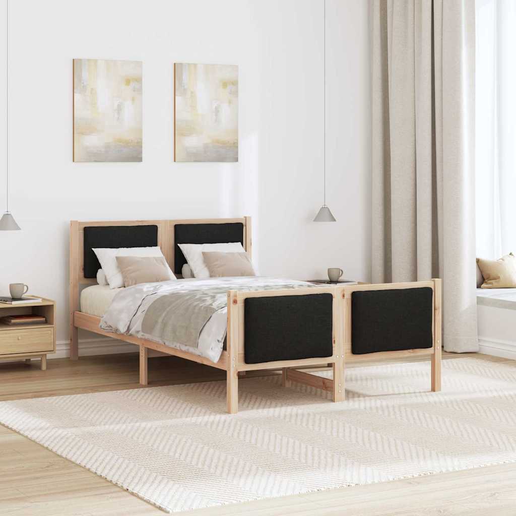 Σκελετός Κρεβατιού με κεφαλάρι Μαύρο 120 x 190 cm ύφασμα