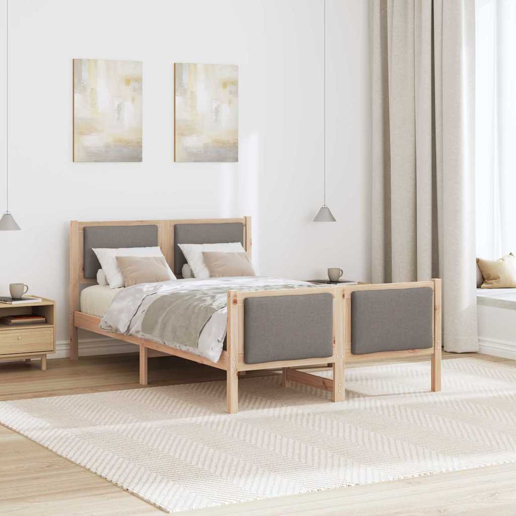 Σκελετός Κρεβατιού με κεφαλάρι Taupe 120 x 190 cm ύφασμα
