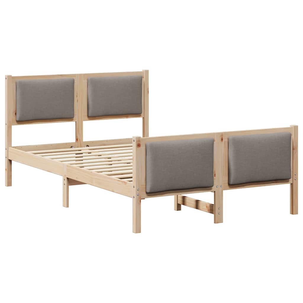 Σκελετός Κρεβατιού με κεφαλάρι Taupe 120 x 190 cm ύφασμα