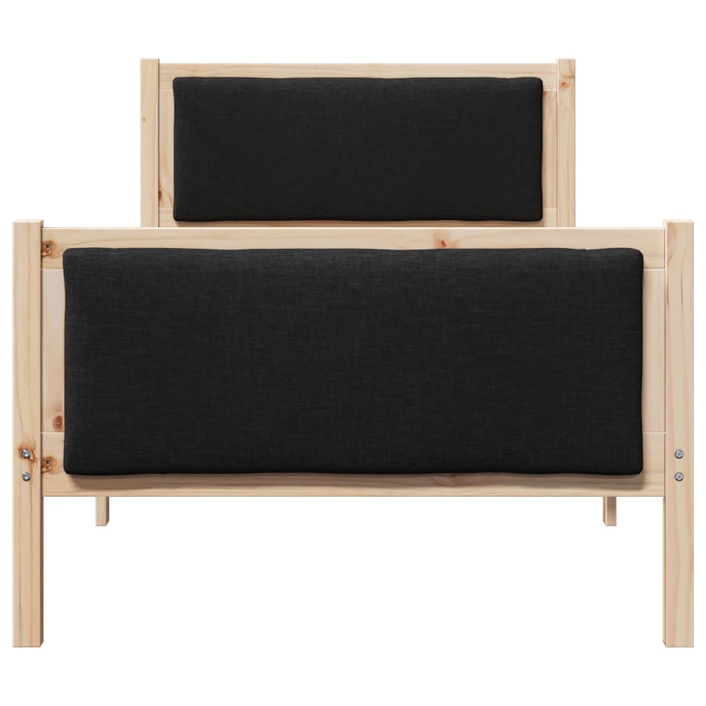 Σκελετός Κρεβατιού με κεφαλάρι Μαύρο 100 x 200 cm ύφασμα