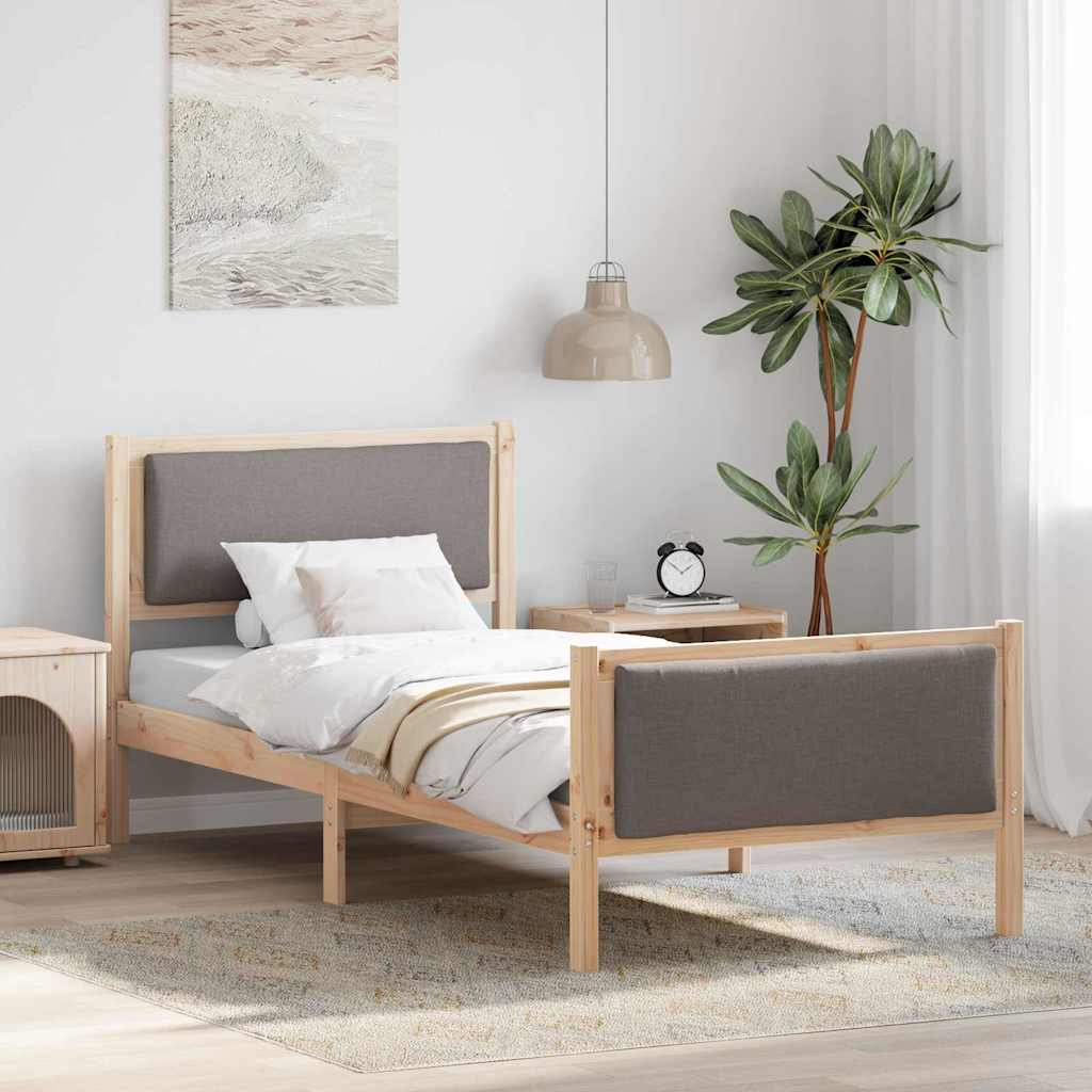 Σκελετός Κρεβατιού με κεφαλάρι Taupe 100 x 200 cm ύφασμα