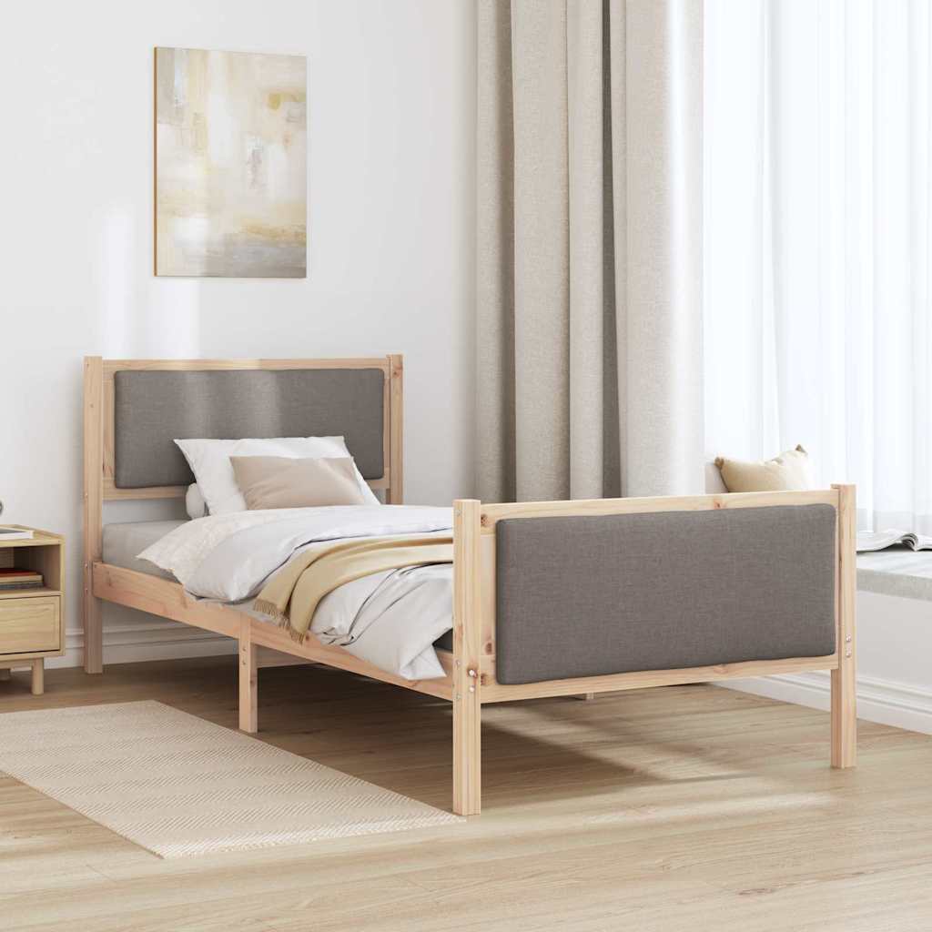 Σκελετός Κρεβατιού με κεφαλάρι Taupe 100 x 200 cm ύφασμα