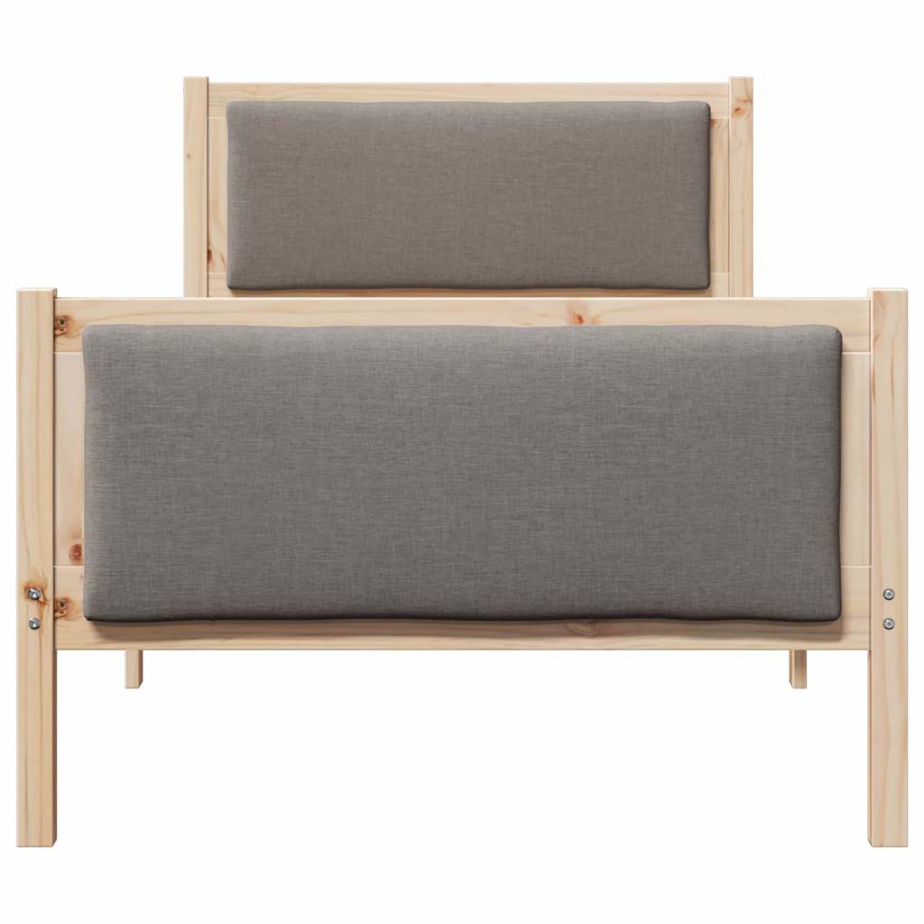 Σκελετός Κρεβατιού με κεφαλάρι Taupe 100 x 200 cm ύφασμα